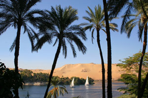 nile river at aswan, egypt