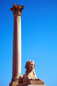 sphinx and Pompey's pillar, Alexandria, Egypt